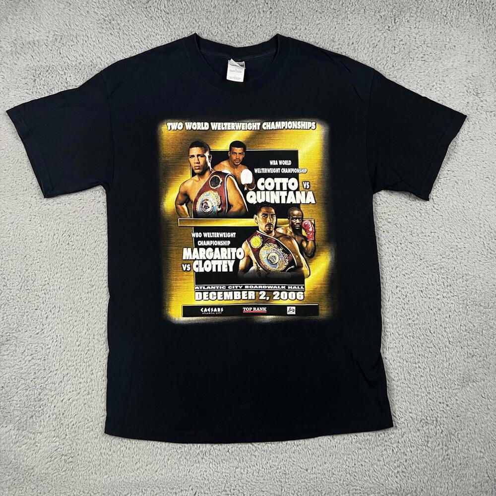 Vintage 2007 WBA WBO Boxing T-Shirt Margito Clottey Cotto Quintana Mens Size 2XL